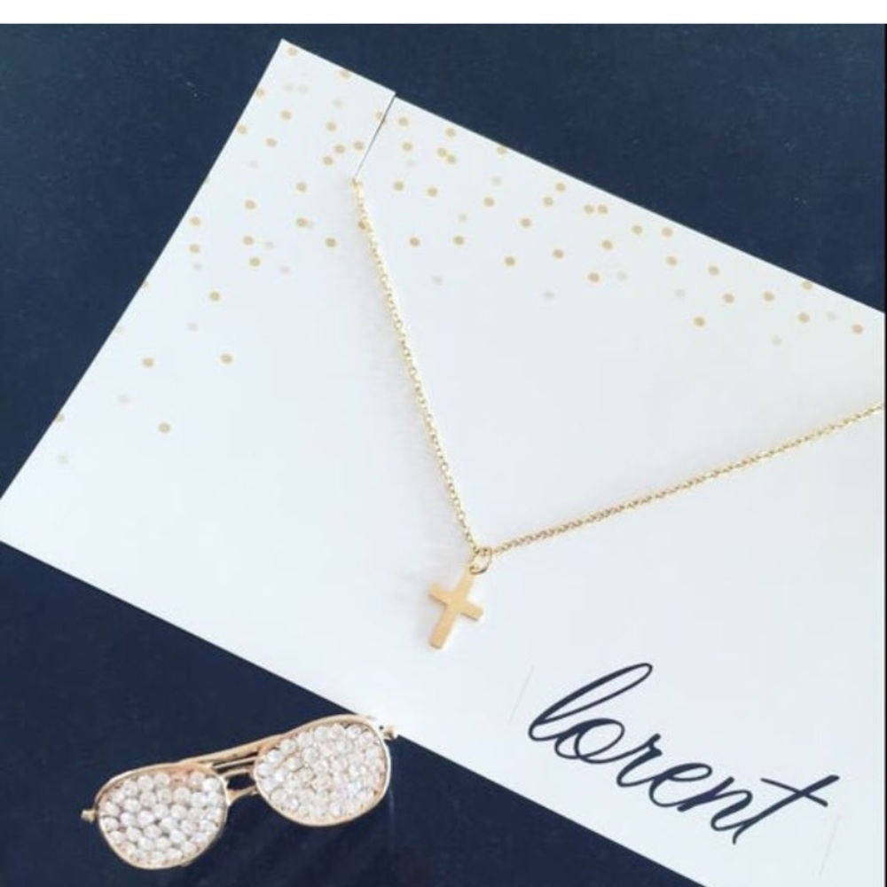 18kt gold filled chain with cross pendant